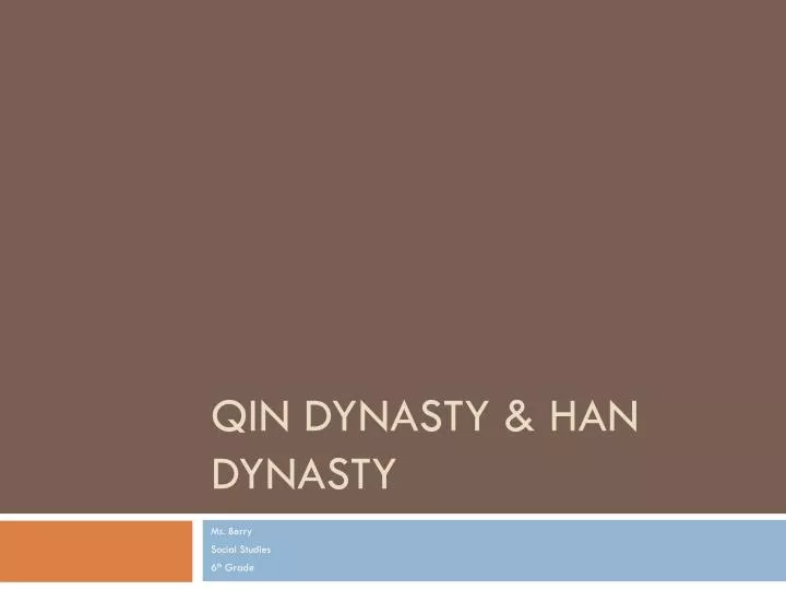 qin dynasty han dynasty
