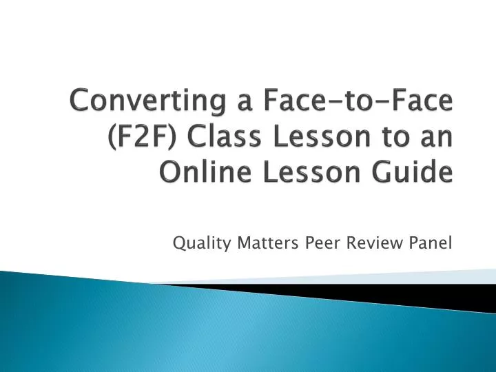 converting a face to face f2f class lesson to an online lesson guide