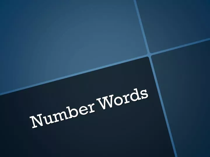 number words