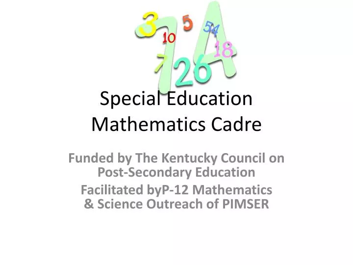 special education mathematics cadre