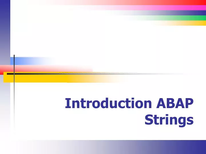 introduction abap strings