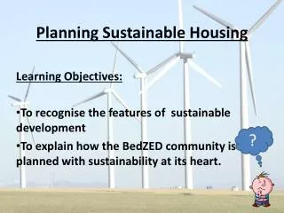 Planning Sustainable Housing