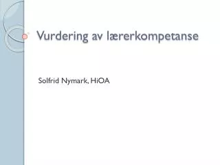 vurdering av l rerkompetanse