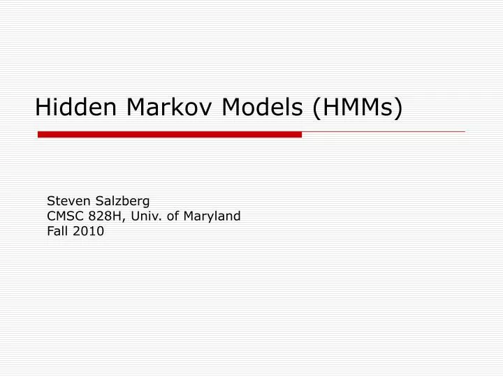 hidden markov models hmms