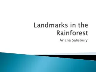 Landmarks in the Rainforest