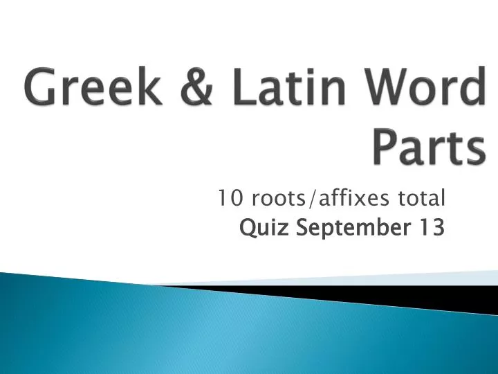 greek latin word parts