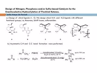 b.) Asymmetric C-H and C-C bond formation were performed .