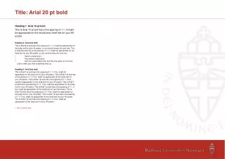 title arial 20 pt bold