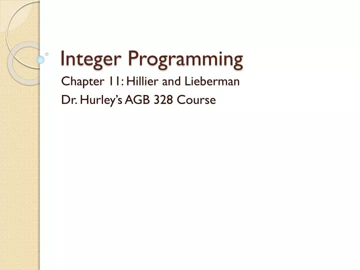 integer programming