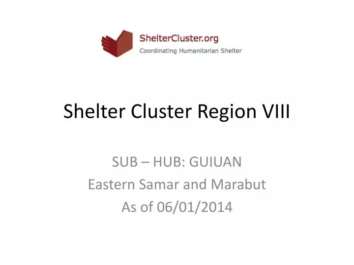 shelter cluster region viii