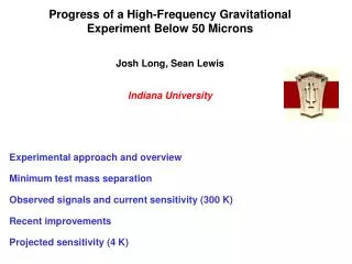 Progress of a High-Frequency Gravitational Experiment Below 50 Microns