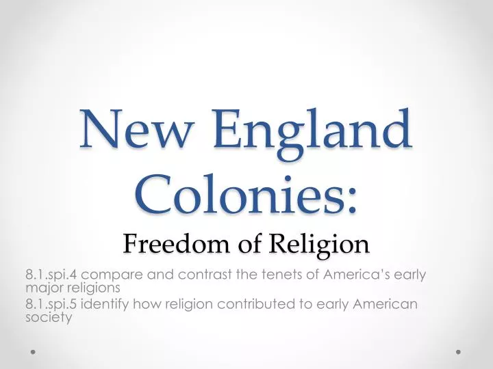 new england colonies freedom of religion