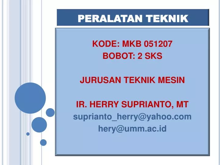 peralatan teknik