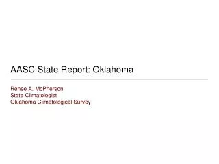 AASC State Report: Oklahoma