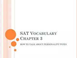SAT Vocabulary Chapter 3