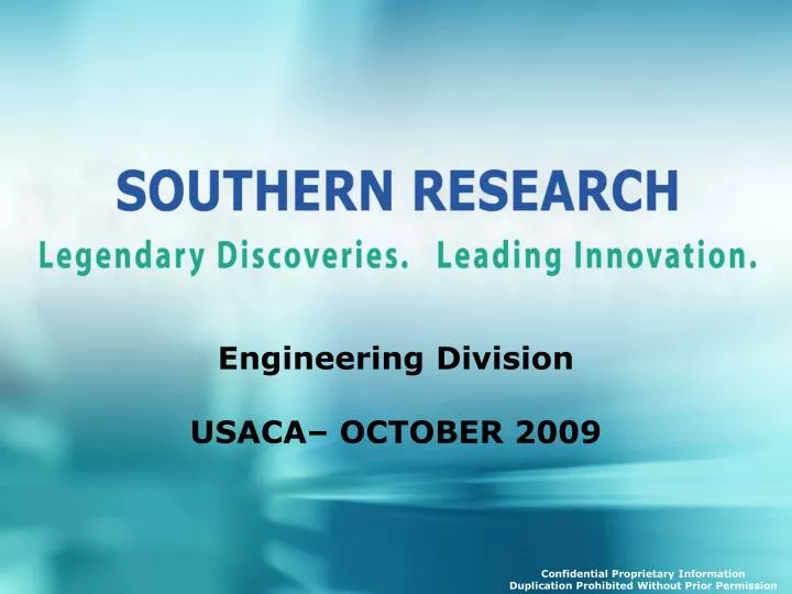 engineering division usaca october 2009