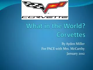 What in the World? Corvettes