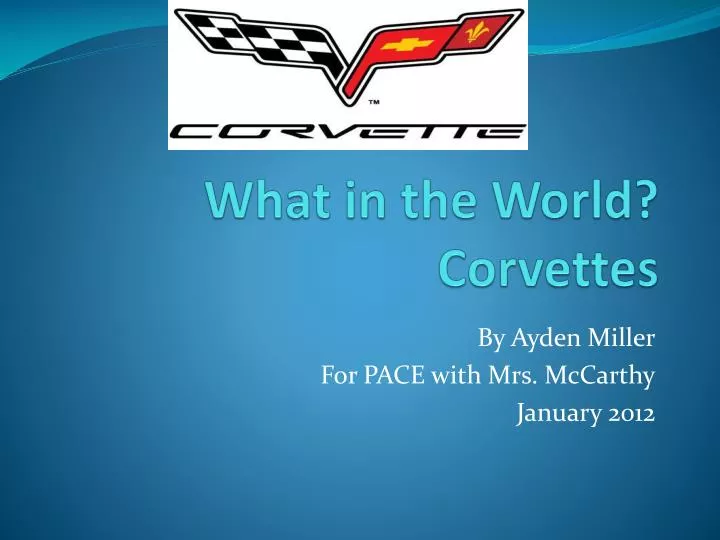 what in the world corvettes