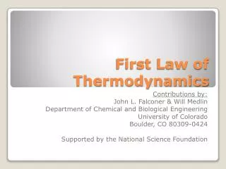 First Law of Thermodynamics