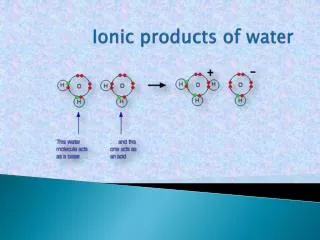 Ionic products of water