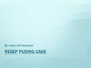 Resep puding cake