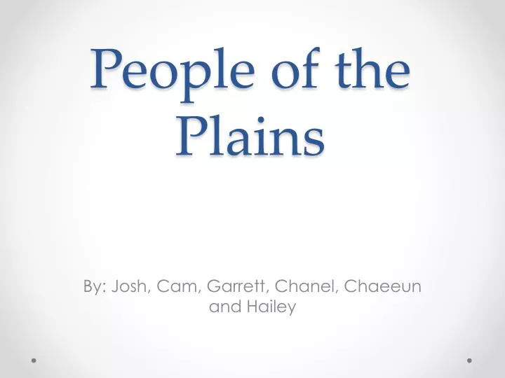 people of the plains