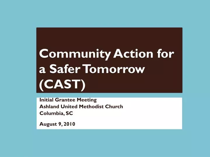 community action for a safer tomorrow cast