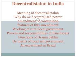 Meaning of Decentralisation