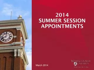 2014 SUMMER SESSION APPOINTMENTS
