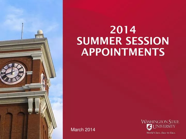 2014 summer session appointments