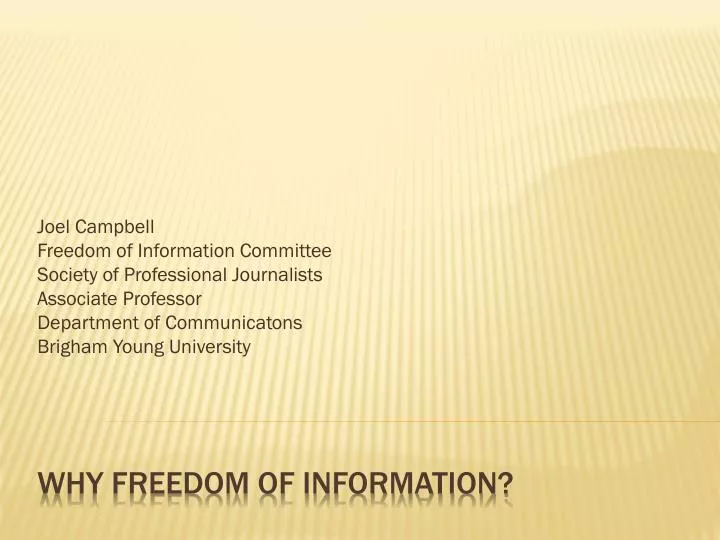 why freedom of information