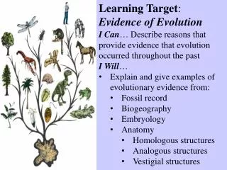 Learning Target : Evidence of Evolution