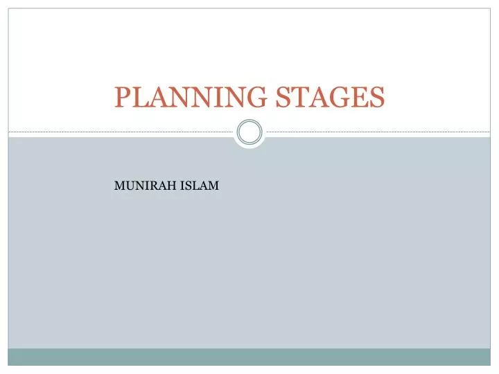 planning stages
