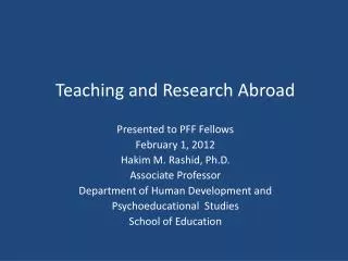 Teaching and Research Abroad
