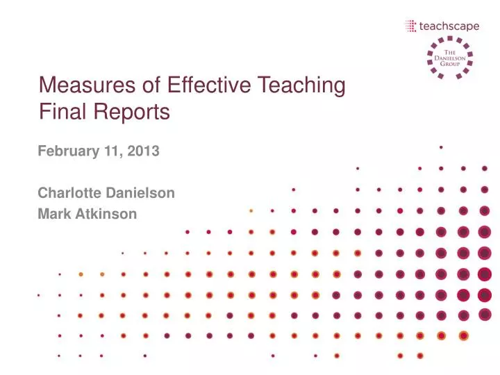 measures of effective teaching final reports