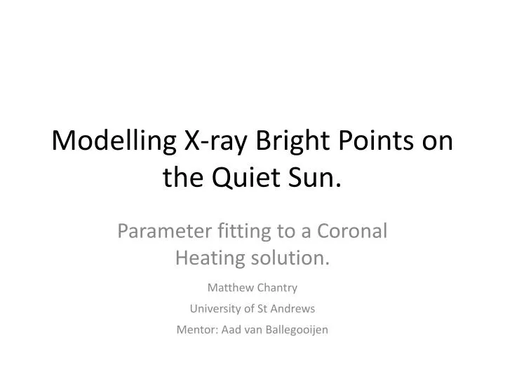 modelling x ray bright points on the quiet sun