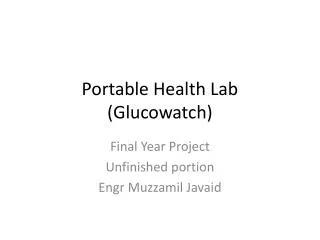 Portable Health Lab ( Glucowatch )