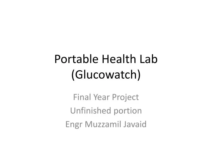 portable health lab glucowatch