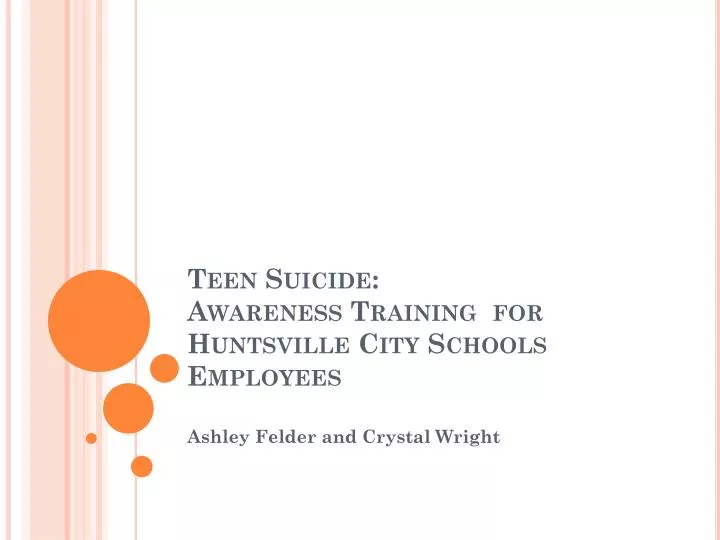 teen suicide awareness training for huntsville city schools employees