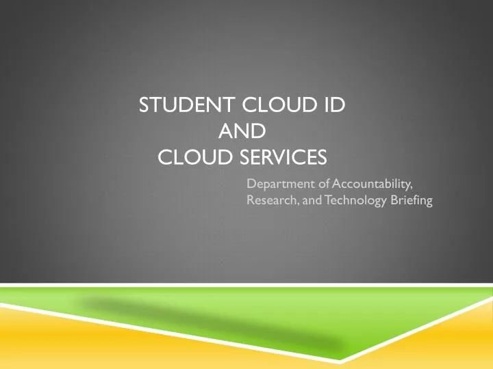 student cloud id and cloud services