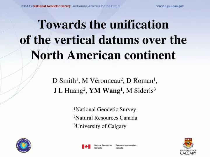 towards the unification of the vertical datums over the north american continent