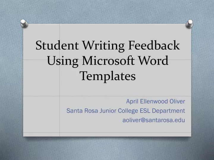 student writing feedback using microsoft word templates