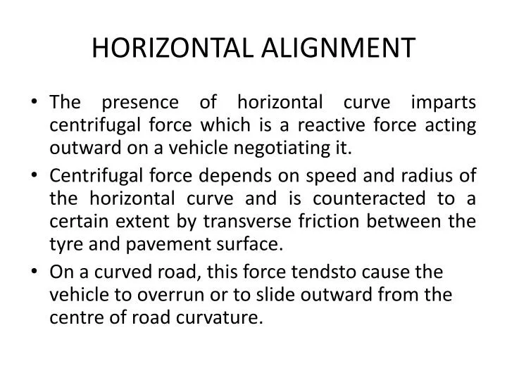 horizontal alignment