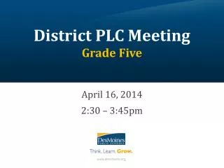 District PLC Meeting Grade Five
