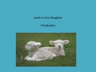 Lamb to the Slaughter Vocabulary