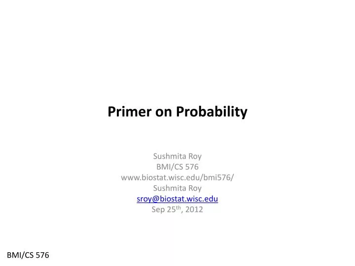 primer on probability