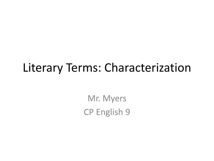 literary terms characterization
