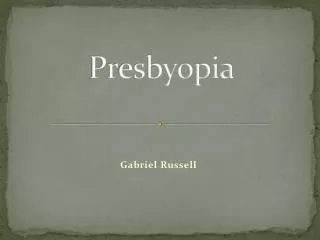 Presbyopia