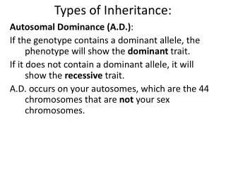 Types of Inheritance: