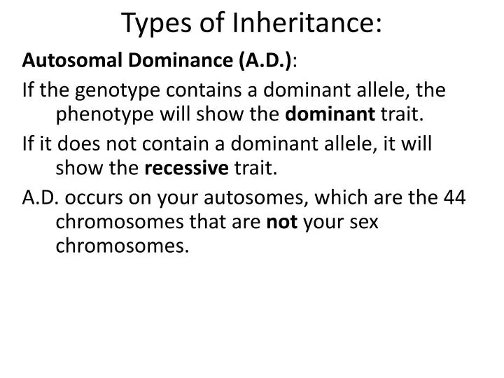 types of inheritance